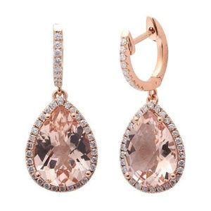 rose gold morganite and diamond earrings